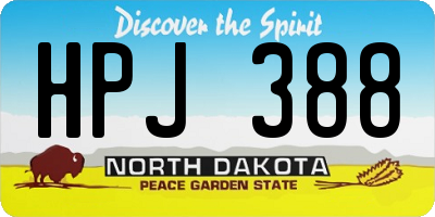 ND license plate HPJ388
