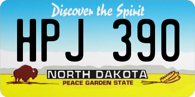 ND license plate HPJ390