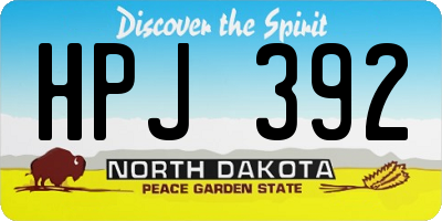 ND license plate HPJ392