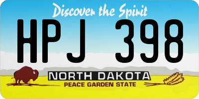 ND license plate HPJ398