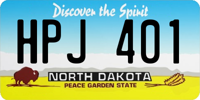 ND license plate HPJ401