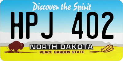 ND license plate HPJ402