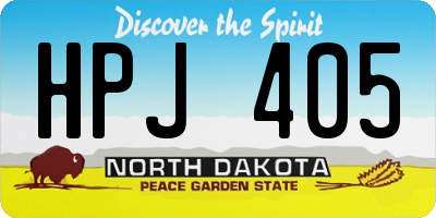 ND license plate HPJ405