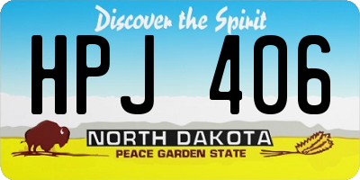 ND license plate HPJ406