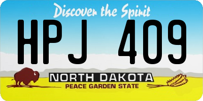 ND license plate HPJ409