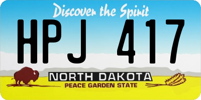 ND license plate HPJ417