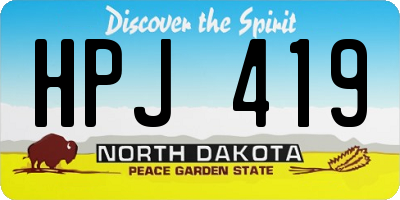 ND license plate HPJ419