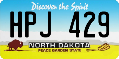 ND license plate HPJ429