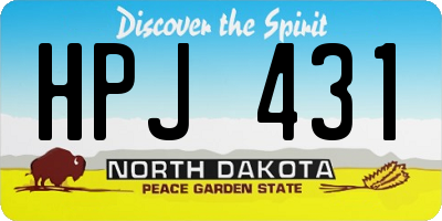 ND license plate HPJ431