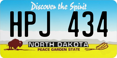 ND license plate HPJ434