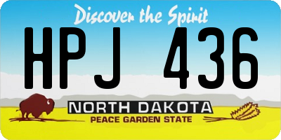 ND license plate HPJ436