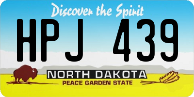 ND license plate HPJ439