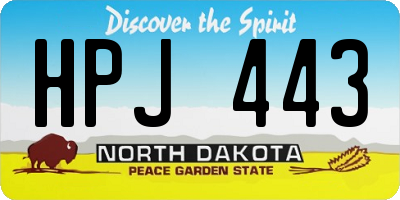 ND license plate HPJ443