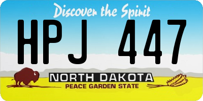 ND license plate HPJ447