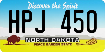 ND license plate HPJ450