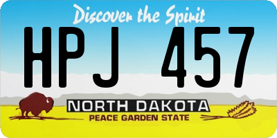 ND license plate HPJ457