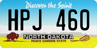 ND license plate HPJ460