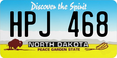 ND license plate HPJ468