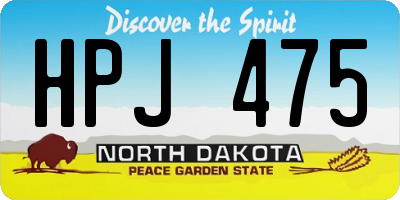 ND license plate HPJ475