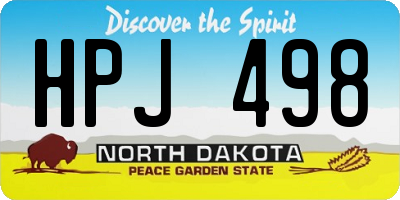 ND license plate HPJ498