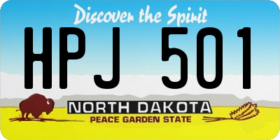 ND license plate HPJ501