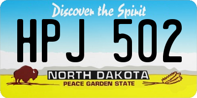 ND license plate HPJ502