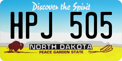 ND license plate HPJ505