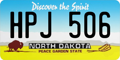 ND license plate HPJ506