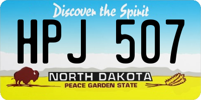 ND license plate HPJ507