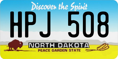ND license plate HPJ508