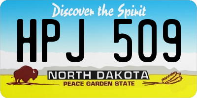 ND license plate HPJ509
