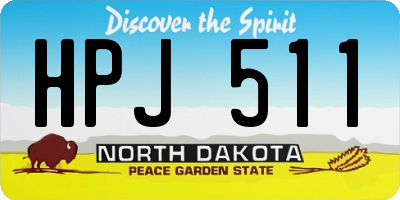 ND license plate HPJ511