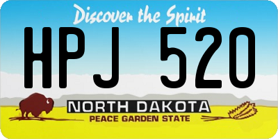 ND license plate HPJ520