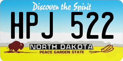 ND license plate HPJ522