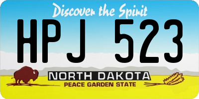 ND license plate HPJ523