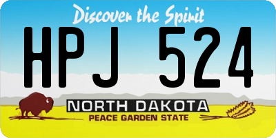 ND license plate HPJ524
