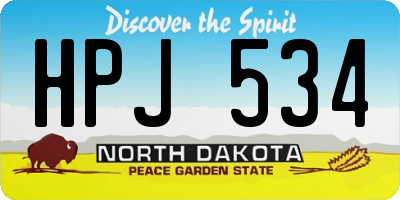 ND license plate HPJ534