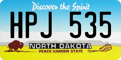 ND license plate HPJ535