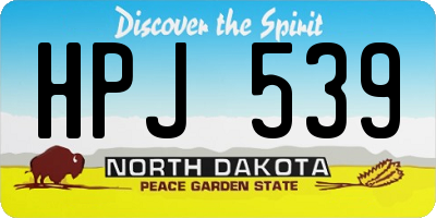 ND license plate HPJ539
