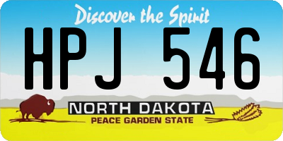 ND license plate HPJ546