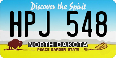 ND license plate HPJ548