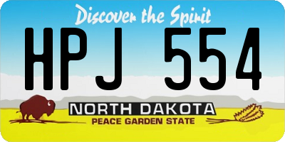 ND license plate HPJ554