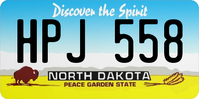 ND license plate HPJ558