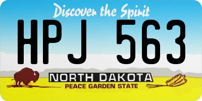 ND license plate HPJ563
