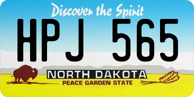 ND license plate HPJ565