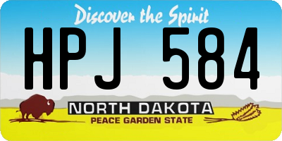 ND license plate HPJ584