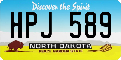 ND license plate HPJ589