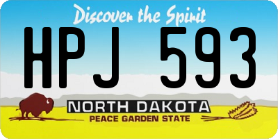 ND license plate HPJ593