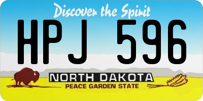 ND license plate HPJ596
