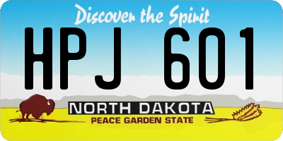 ND license plate HPJ601